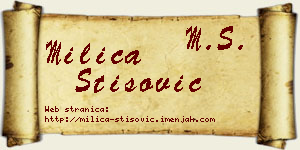 Milica Stišović vizit kartica